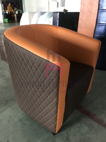Leather / Fabric Upholstered Restaurant Booth Sofa High Density Foam For Restaurant