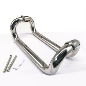 Modern Glass Door Pull Handle , Ss304 Stainless Steel Door Handle Oem Dia 19mm
