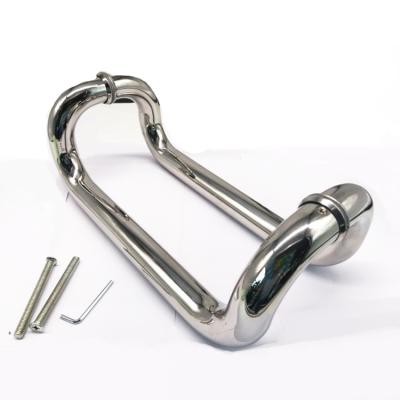 Punho de vidro moderno da tração da porta, diâmetro de aço inoxidável 19mm do Oem do puxador da porta Ss304