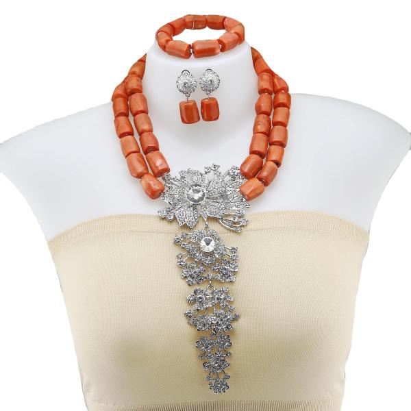 2023 Elegant African Beads Jewelry Sets Senegal/ghana Wedding Handmade Jewelry
