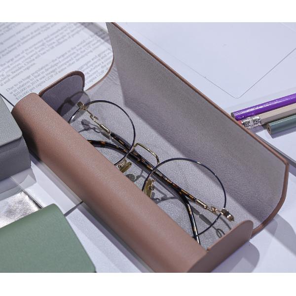 Velvet PU Leather Eyeglass Case Custom Logo Printing Eyeware Sunlass
