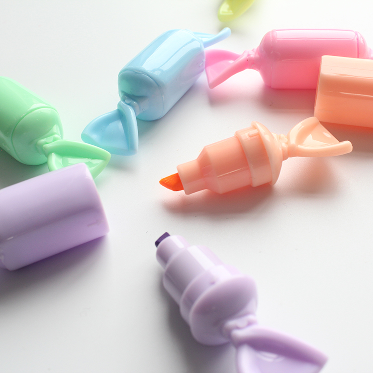 Wholesale Candy Shape Highlighter Set Pastel Color Mini Highlighter