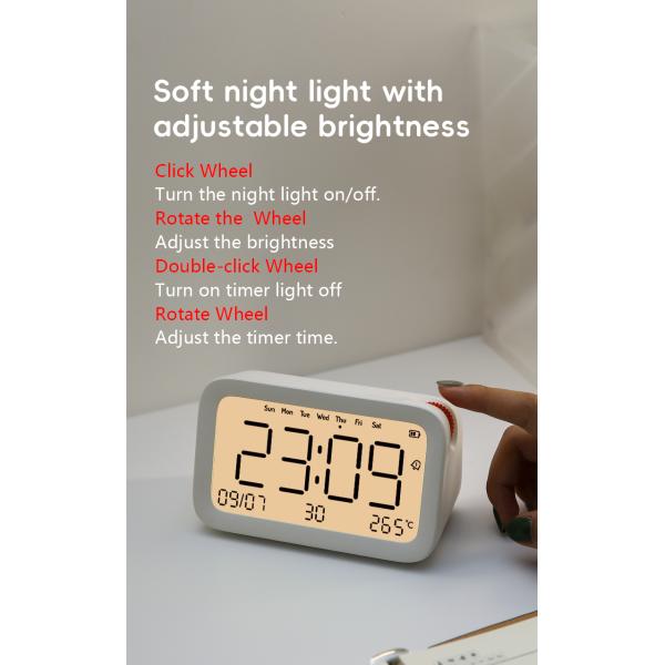 Orange Dot Kids Alarm Clock with Cute Backlight Dual Function Analog-Digital Design Modern Wake-up Light Smart Quartz-for Kids