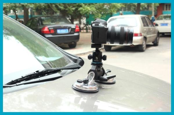 Professional Heavy Duty Car Camera / video Suction Cup Mount 2 base cup