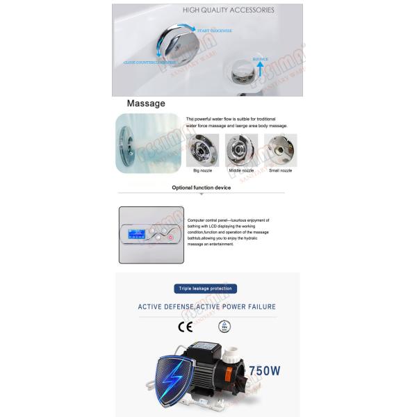 Thermostat Hydrotherapy Infant Whirlpool Tub Combo Massage With Shower Handle