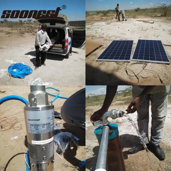 1500W Solar Pump Inverter 3Hp Ac Submersible Solar Pump Bore Depth 50m Solar Booster Pressure Pump For A House