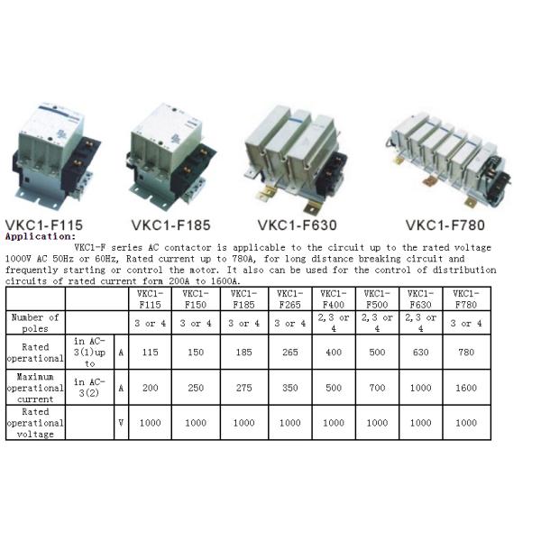 VKC Series Industrial Electric Controls Aluminum Alloy AC Contactor 660VAC