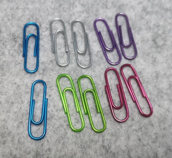 25mm Of 100pcs/Box  Metallic Color Paper Clips For  Office Supplies