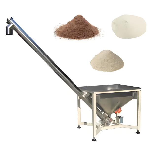 Stainless Steel Flexible Incline Spiral Feeder with PLC Control and Adjustable Incline for Grain & Rice Hull Transportation