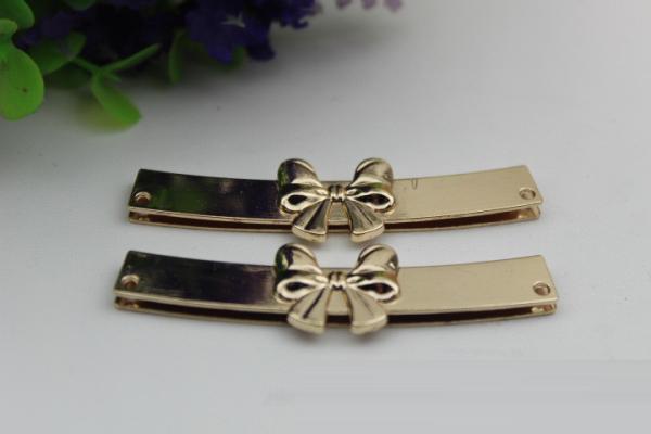 OEM zinc alloy light gold bow-knot shape purse decorative metal corner 65 mm