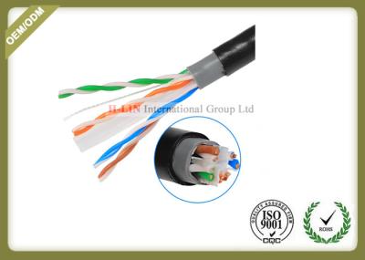 Outdoor Cat6 UTP Cable Double Jacket , 305 Meters / Roll Optical Ethernet Cable