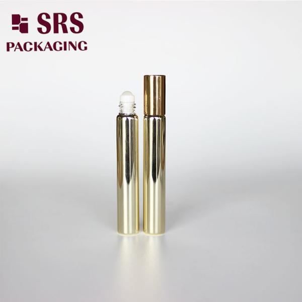 SRS cosmetic 10ml gold glass perfume bottle with glass roller ball