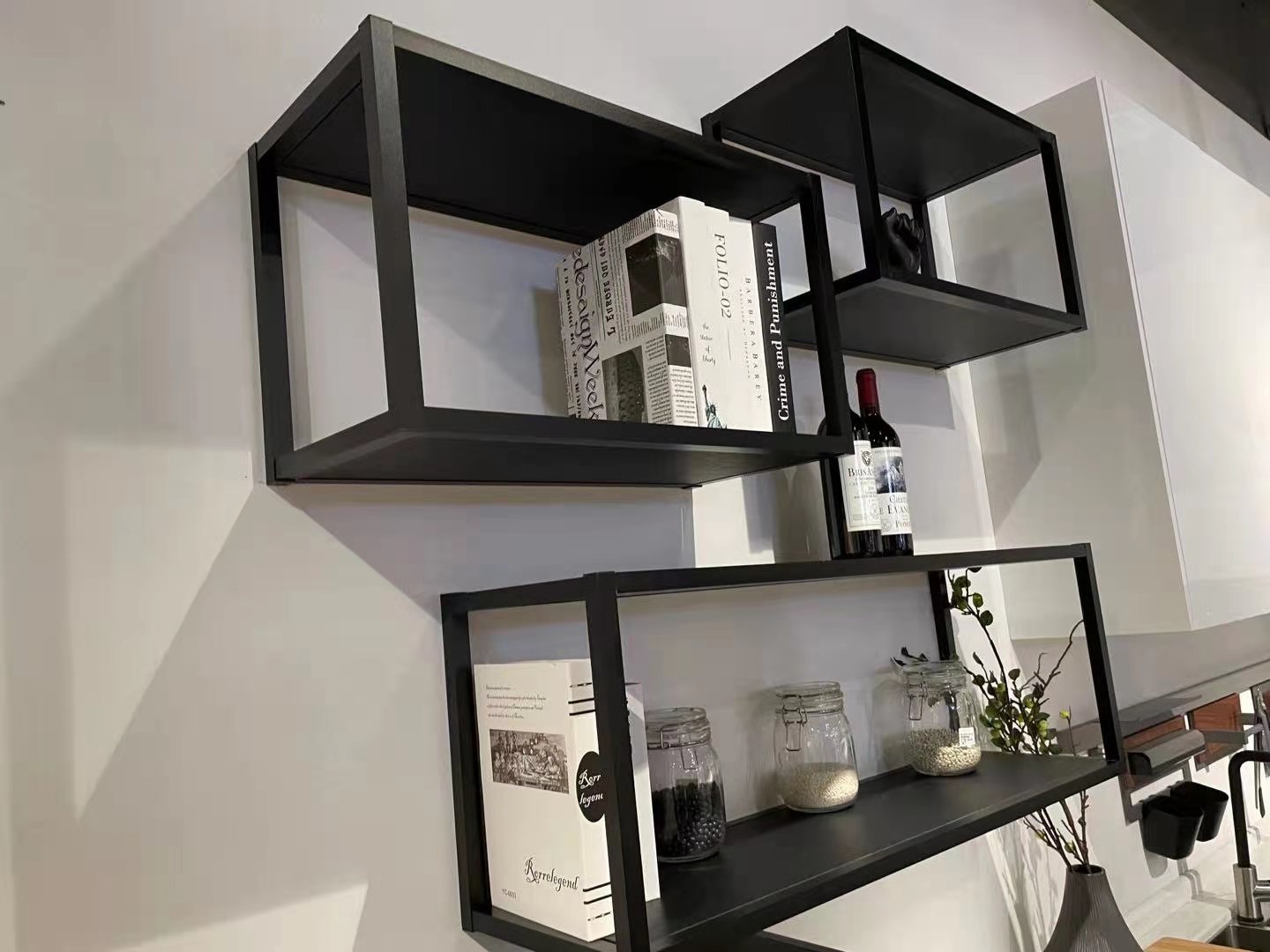 Metal Storage Hanging Aluminum Wall Racks Hanging Wall Mount Shelf for Decorative