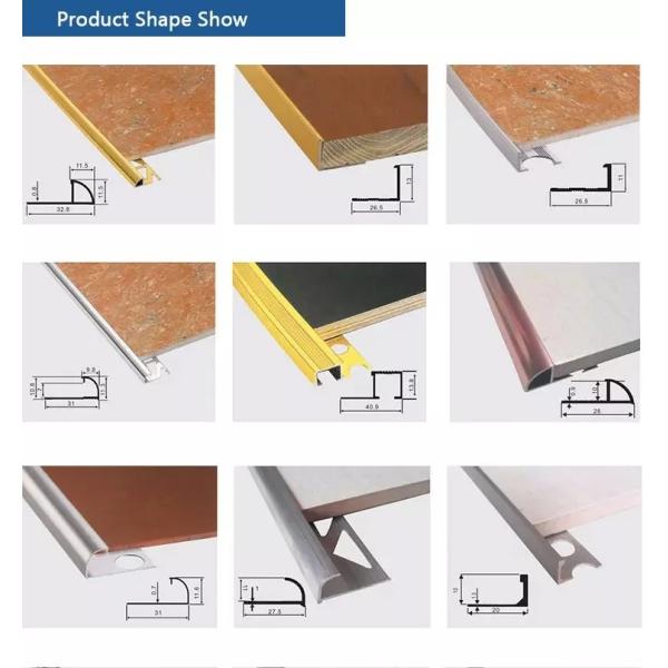 Anodized Open Decorative Aluminum Trim For Wall Corner PVDF Finish