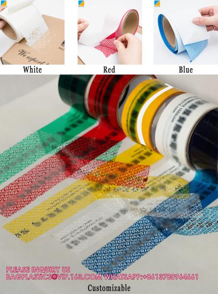 Custom Packaging Seal Safety PET Film Tamper Resistance Evidence Void Security Tape Roll