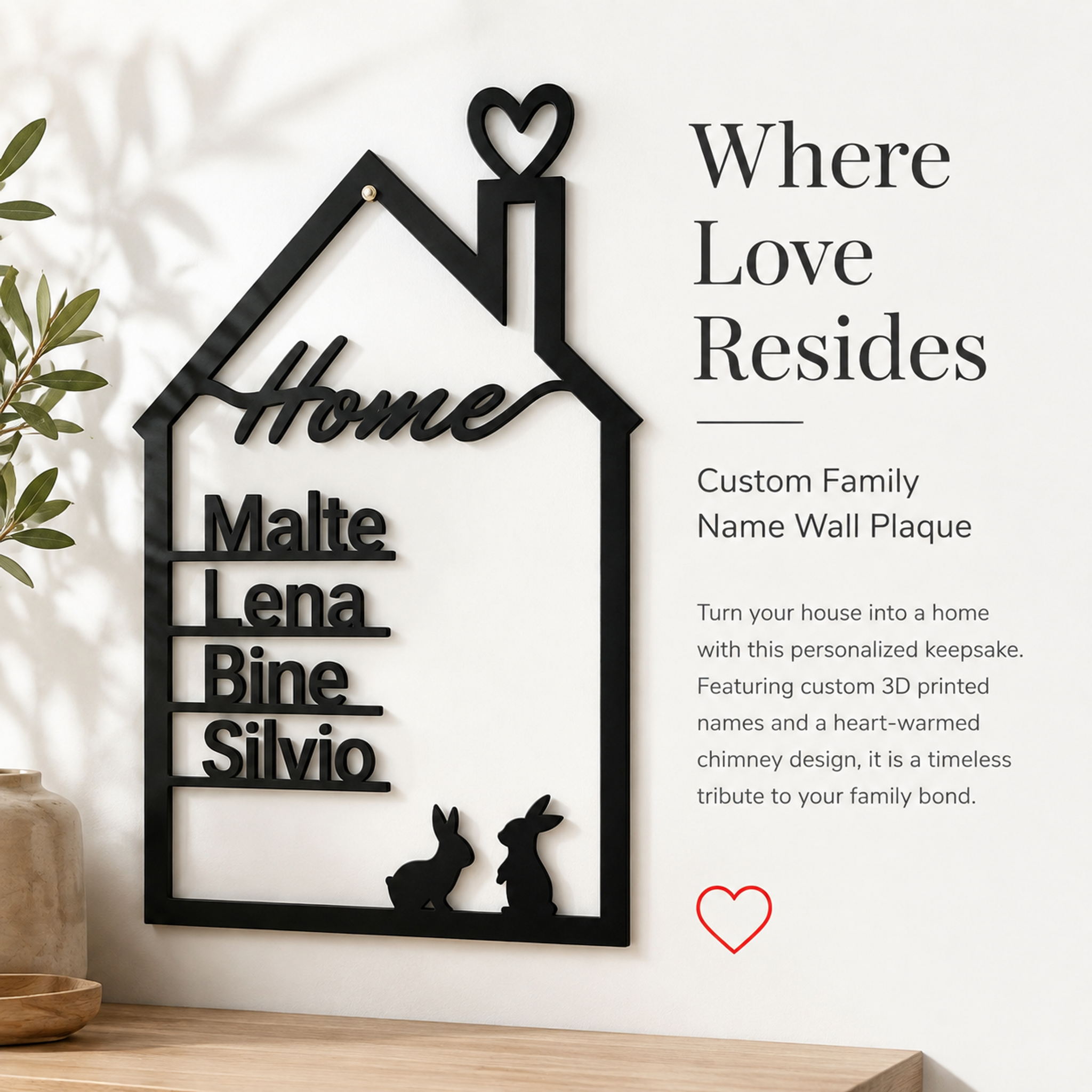 2kg Order Custom 3d Printed Items House Family Name Wall Sign