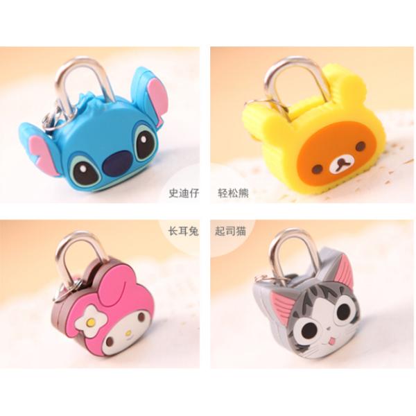 Fashion Cute Cartoon Lock Animal Padlock Silicone Mini Lock for Diary