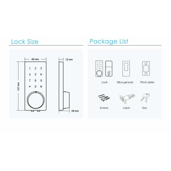 Bluetooth Smart Home Front Door Lock , Keyless Door Locks With Remote Access
