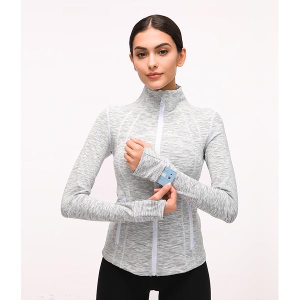 210gsm цифров печатая женщин йоги спортзала куртку спорт идущих с отверстиями большого пальца руки