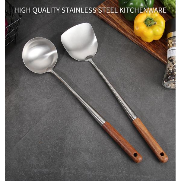 Выдвинутые утвари кухни нержавеющей стали шпателя Rosewood 304 ручки