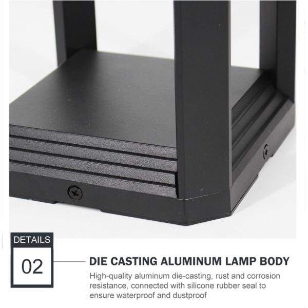 Negro llevado del aluminio 120*150*600m m 7w 3000k de la lámpara del césped