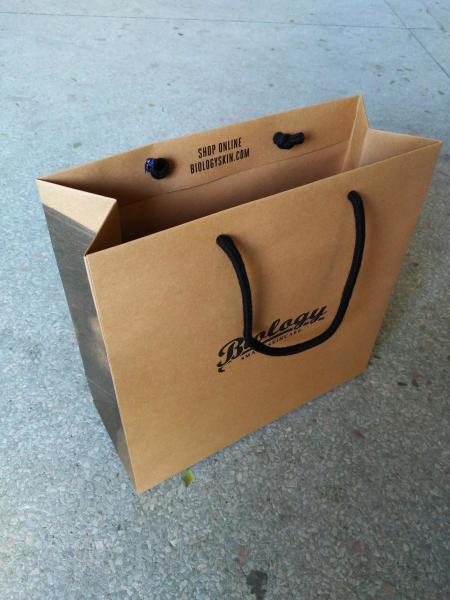Eco-friendly durable customize paper shopping bags with  cottom rope handle