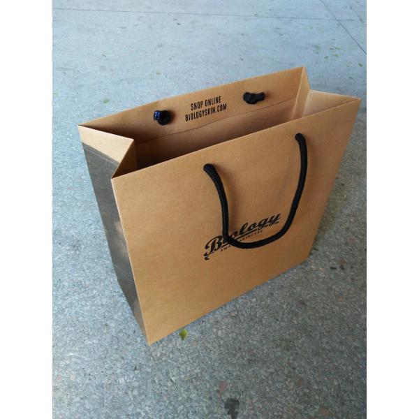 Eco-friendly durable customize paper shopping bags with  cottom rope handle
