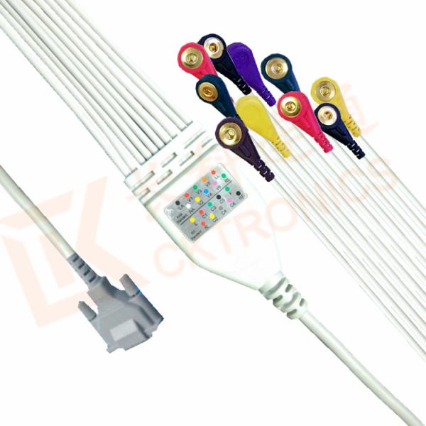 OEM Schiller ECG Monitor Cable One Piece Long Screws Snap IEC