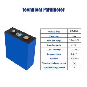 Grade A Full Capacity 3.2V 271AH LiFePO4 Battery Cell with 3500 Cycles for Solar Energy Storage
