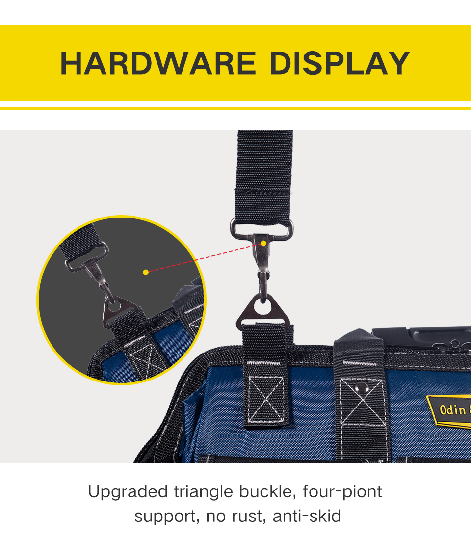 Heavy Duty Multi-Purpose Oxford Zipper Organize Storage Electrian Tool Bag Hanging Tool Bag Electrician With Hard Bottom