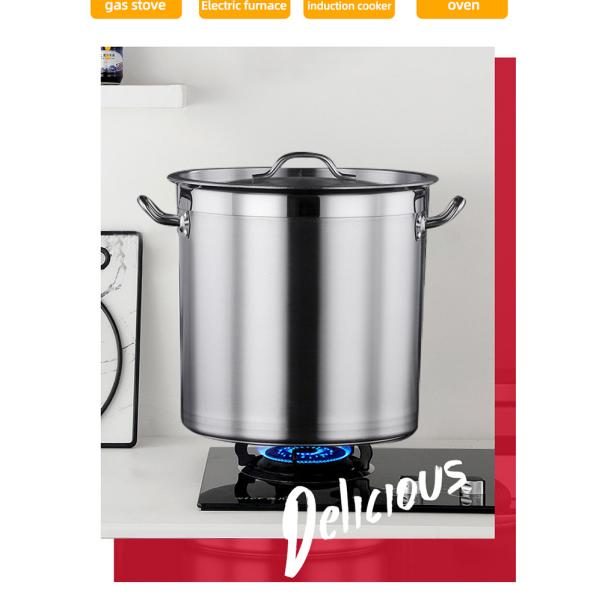 Hot Fashion Silver Heavy Duty Cooking Pot Cookware Pots Soup Pot Stainless Steel Cooking Stock Bucket With Stainless Steel Lid