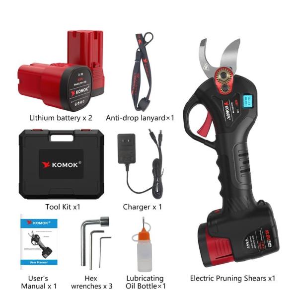 KOMOK Cordless Electric Pruning Shears 2000mAh Battery For Branches Cutting
