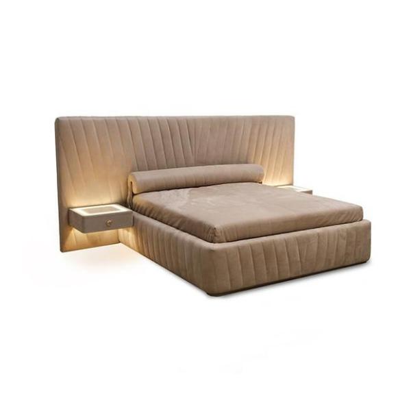 A mobília moderna contemporânea do quarto ajusta o quadro interno Matte Fabric Bed da madeira maciça