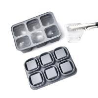 Envases plegables de cubo de hielo 2 paquetes de silicona plegable plegable Grandes moldes de cubo de hielo con tapa y fondo suave para su fácil liberación