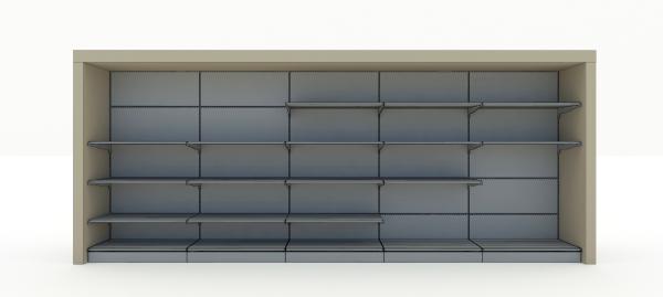 Rayonnage d'exposition – Étagères gondole en métal et bois avec éclairage, présentoir de vente au détail pour supermarché pour un design de magasin moderne et élégant