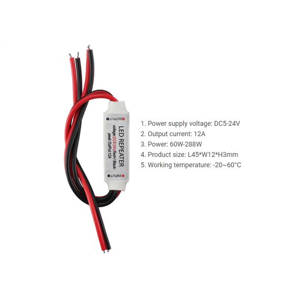 Мини усилитель 12V СИД, репитер СИД RGB для Monochrome светлой прокладки