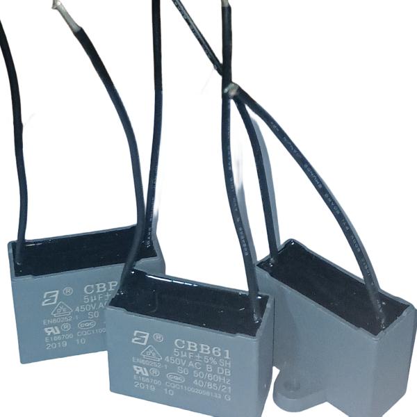 CBB61 450V 5.0mfd B-Class Ceiling Fan Capacitor Plastic Triangles With Location Hole