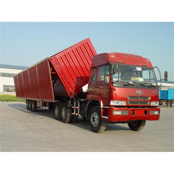 Color Custom Triple Axle Dump Trailer , 25 - 30 CBM Tipper Semi Trailer For Sand / Coal