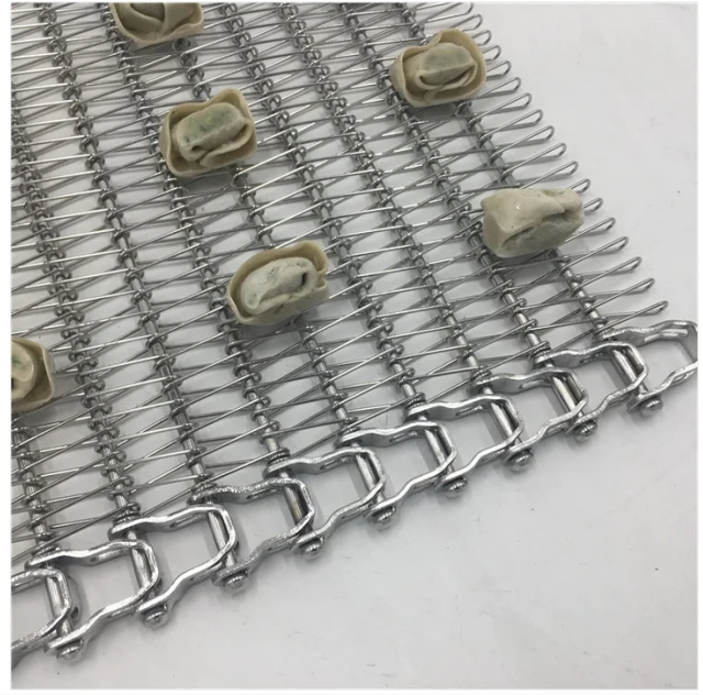 Stainless Steel Freezing Food Conveyor 304 Stainless Steel Spiral Balance Mesh Belt