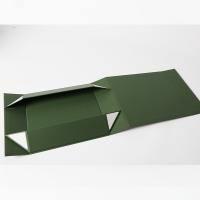 Boîte d' emballage magnétique pliante en carton, boîte cadeau magnétique verte Impression sur mesure