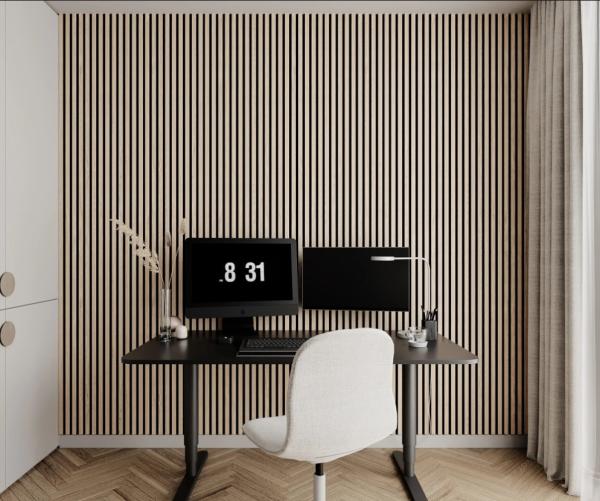 MQ 3D Wood Slat Wall Panels Acoustic Panels for Interior Wall Decor | Fluted Wood Panel | Soundproof Felt Back Board |
