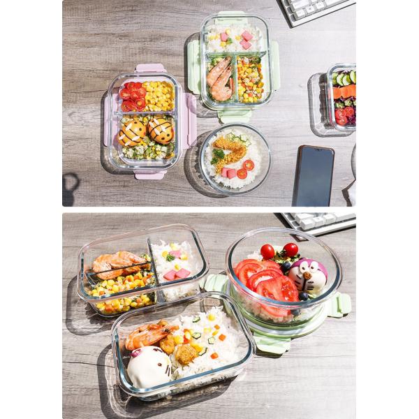 Пищевой контейнер боросиликатного стекла 950ml печи безопасный