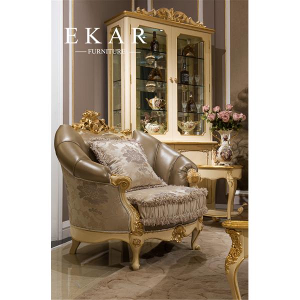 Oval Curio Cabinet 4 Doors Living Room Cabinets With 3 Glass Shelves FJ-138