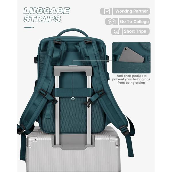 Waterproof Airline Approved Carry On Laptop College Hiking Travel Backpack With Shoe Compartment For Women Men