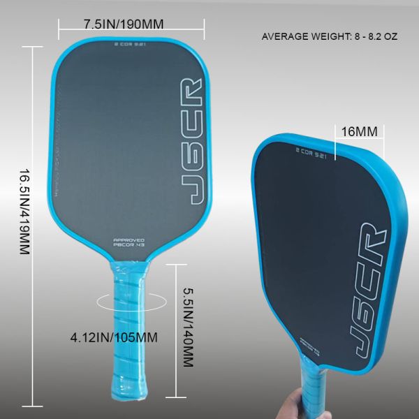 HONOLULU J6CR Pickleball Paddle Power Paddle Featuring Dynamic PowerFlex Technology Foam Core CFC Carbon Fiber Pickleball Paddle