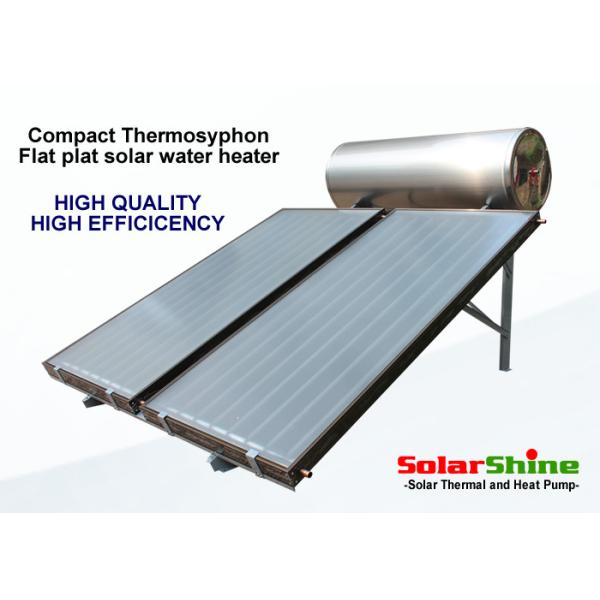 residential solar hot water heater with thermosyphon pressurized water tank