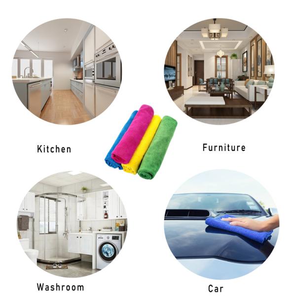 30x30cm 300gsm Household Cleaning Cloth Microfiber General Cleaning Cloth 12