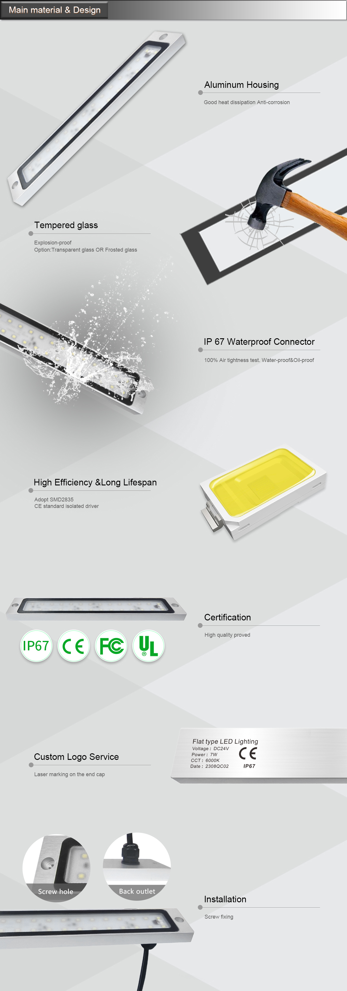 ONN-M9L Warm Cold White LED Machine Tube Light Anti Corrosion CNC Machine Work Light