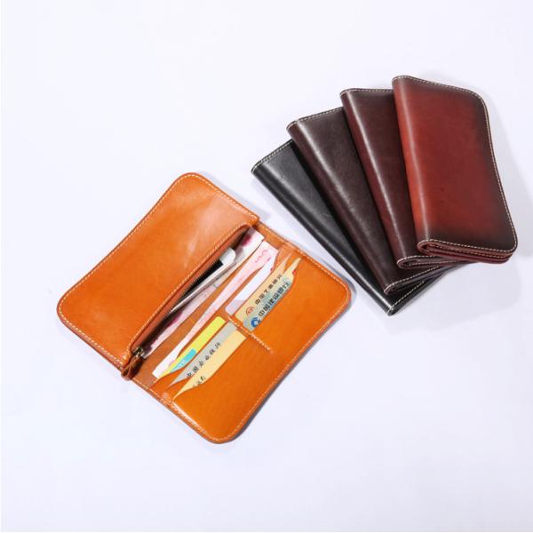 Vegetable Tanned Leather Wallet Mens Long Wallet Womens Leather Wallets