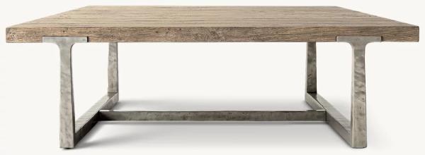 Assembly Required Modern Coffee Table 1000x1000x450mm With Stainless Steel And Wood Top
